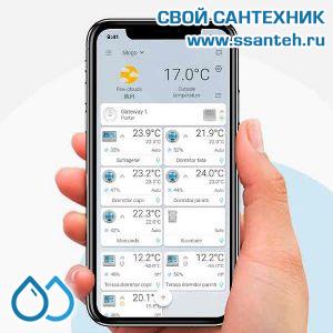 20468  POER PTC10PTR10_868 Термостат комнатный беспроводной в комплекте с реле, 868МГц, ПИД-регулирование, 7 дней, 230В, 5А, WiFi, android, IOS приложение
